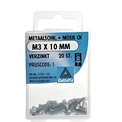 Afbeelding van M.schroef moer ck m3x10mm 20st Deltafix