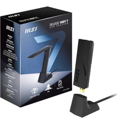 Image de MSI BE6500 Adaptateur réseau USB 3.2 Gen 1 Wi Fi 5, 6, 7