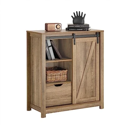 Afbeelding van SoBuy schoenenkast, dressoir, zuil, onderkast, opbergkast, commode met schuifdeur, 80 x 35 91 cm, FSB59 BR