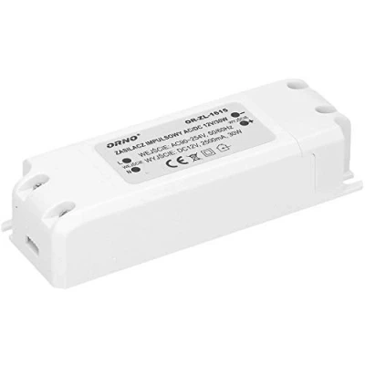 Afbeelding van Orno Transformator 12 V (90 VAC 254 naar VDC) voor G4 MR11 MR16 GU5.3 led lampen of ledstrips (6 W 50 W), IP20 (30 W)