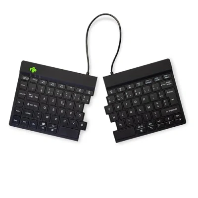 Afbeelding van R Go Ergonomisch Toetsenbord Split break met geïntegreerde pauzesoftware draadloos Bluetooth 5.0 AZERTY Frans zwart