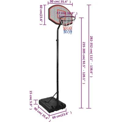 Afbeelding van vidaXL Basketbalstandaard 282 352 cm polyethyleen