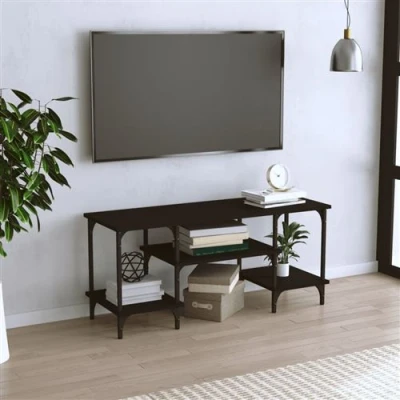Afbeelding van Tv meubel 102x35x45,5 cm bewerkt hout zwart