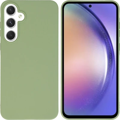 Afbeelding van iMoshion Hoesje Geschikt voor Samsung Galaxy A55 Siliconen Color Backcover groen