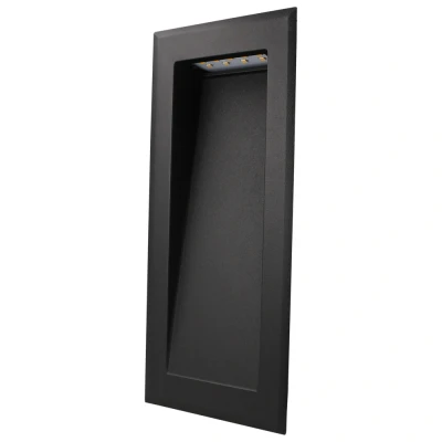 Afbeelding van Yphix Led Wandlamp Belvik Zwart Hoog 3w 3000k Ip65 LEDdirect.nl