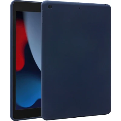 Afbeelding van Accezz Tablet Hoes Geschikt voor iPad 9 (2021) 9e generatie / 8 (2020) 8e 7 (2019) 7e Liquid Silicone Backcover zonder penhouder Donkerblauw