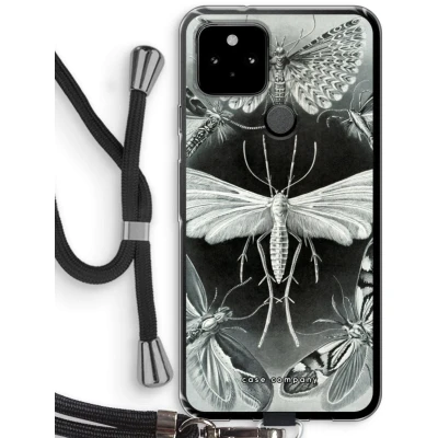 Afbeelding van Case Company® hoesje met Koord geschikt voor Google Pixel 5 Haeckel Tineida Telefoonhoesje Zwart Bescherming aan alle Kanten en Over de Schermrand