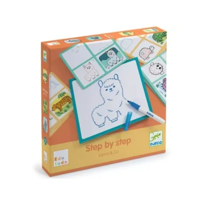 Afbeelding van Djeco tekenkaarten eduludo step by lama and co