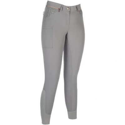 Afbeelding van HKM Rijbroek Rosegold Sparkle Full Grip Grijs/Rosegoud 40 Agradi.be