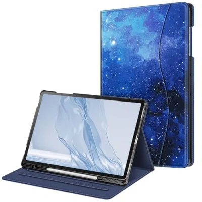 Afbeelding van Fintie Samsung Galaxy Tab S9 FE Plus/Tab Plus 12,4 inch 2023 tablethoes, multi hoek beschermhoes met S Pen standaard, documentenvak en automatische slaap/waakfunctie,