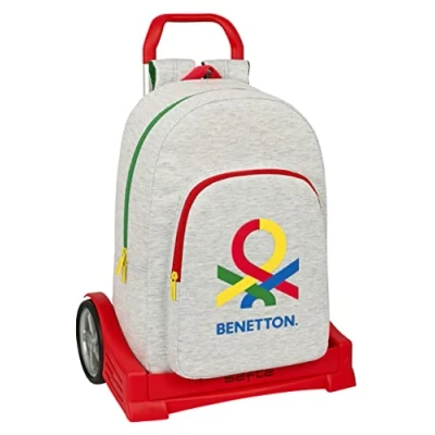 Afbeelding van Schoolrugzak met Wielen Benetton Pop Grijs (30 x 46 14 cm)