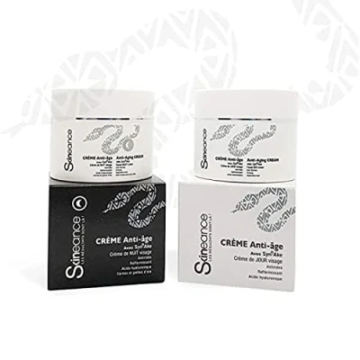 Afbeelding van SKINEANCE nacht en dag duo crème op basis van slangengif, anti aging werkzame stoffen, vermindert rimpels, fijne lijntjes, wallen kringen rondom de ogen, 2 x 50ml.