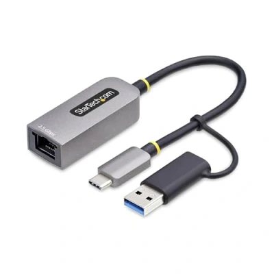 Afbeelding van StarTech.com Adapter 2,5GbE USB C naar Ethernet met A converter, NBASE T NIC, 3.0/1G multi speed netwerk