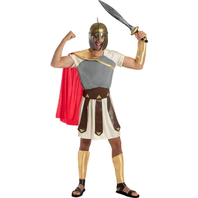 Afbeelding van Funidelia Gladiatorkostuum voor mannen Rome, Gladiator, Centurion, Cultuur &amp; Tradities Kostuum Volwassenen Accessoire verkleedkleding en rekwisieten Halloween, carnaval feesten Maat S M Bruin