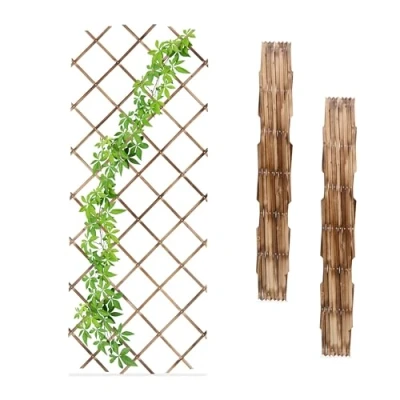 Afbeelding van trellis hout set van 3 180 x 90 cm muur klimplanten gevlamd