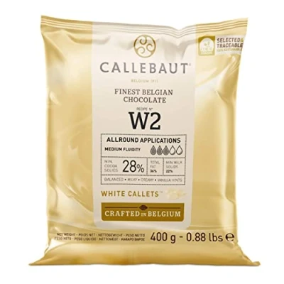 Afbeelding van Callebaut Recept nr. W2 Witte smeltchocolade in druppels, 28% cacao, 400 g