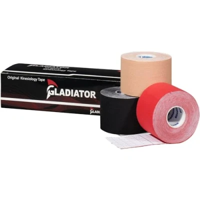 Afbeelding van Gladiator Sports Kinesiotape Kinesiologie Tape Waterbestendige &amp; Elastische Sporttape Fysiotape Medical 3 Rollen Blauw