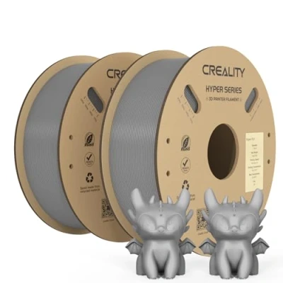Afbeelding van Creality 2 rollen officiële Hyper PLA filament grijs kg voor 3D printer hoge snelheid printen, duurzaam en duurzaam, glad, overhangprestaties, maatnauwkeurigheid