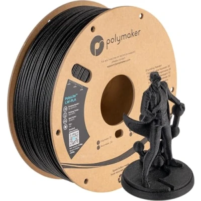 Afbeelding van Polymaker PolyLite LW PLA 1,75 mm 800 g zwart