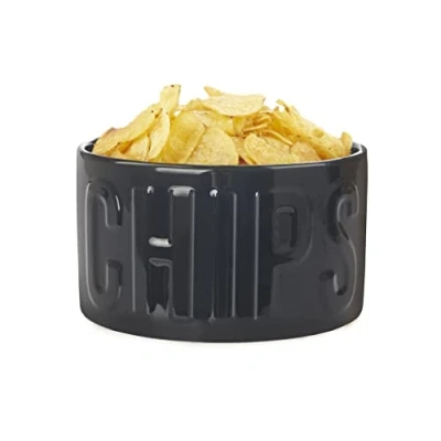 Afbeelding van Balvi Voorgerecht dienblad chips kleur Le Noir Een kom origineel en elegant 1 l keramiek 8,5 x 15 cm