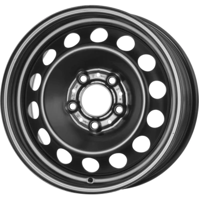 Afbeelding van ALCAR 5 gat 16duim 107.95mm stalen Velg Stahl zwart vooraan gepolijst 7037