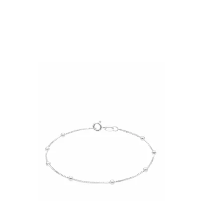 Afbeelding van Lucardi Dames Zilveren Armband venetiaan bol 925 Zilver Zilverkleurig 19 cm