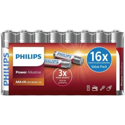 Afbeelding van Philips Power Alkaline AAA 16 stuks