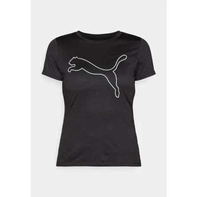 Afbeelding van Puma W TAD ESSENTIAL Heather Logo Tee Dames Sportshirt Black