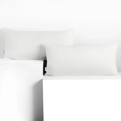 Image de DecoKing Lot de 2 taies d&#039;oreiller 40 x 80 cm en jersey 100% coton peigné avec fermeture éclair Blanc ambre