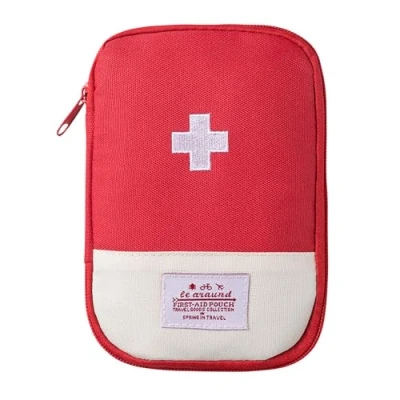 Afbeelding van Disnace Kleine lege EHBO tas, draagbaar, mini kit, kit voor buiten, reis apotheekset, medicijntas, noodtas, Rood, Basic