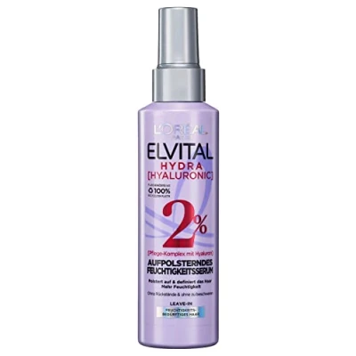Image de L&#039;Oréal Paris Elvital Spray hydratant pour cheveux brillants, sérum à l&#039;acide hyaluronique un boost d&#039;hydratation, Hydra Hyaluronic, 150 ml