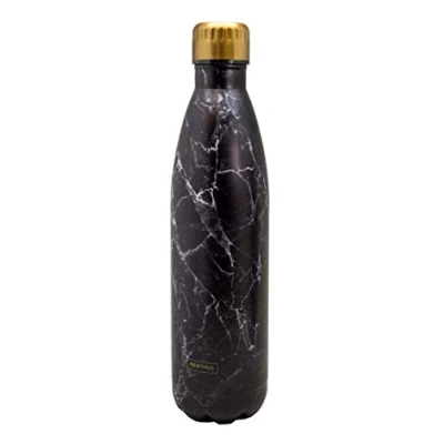 Afbeelding van Nerthus Drinkfles Vacuum 750ml Zwart Marmer (warm En Koud)