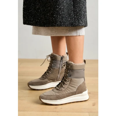 Afbeelding van Geox Spherica Actif X2 Snowboots, Dames, Maat: 39, Taupe Leer en textiel