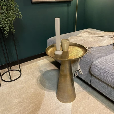 Afbeelding van Homestylingshop Ronde Salontafel Salon tafel goud 40cm