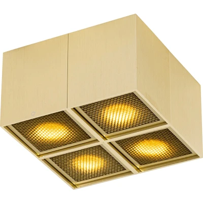 Afbeelding van QAZQA Design spot goud 4 lichts Qubo Honey