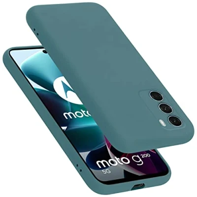 Afbeelding van Cadorabo Hoesje geschikt voor Motorola MOTO G200 5G in LIQUID GROEN Beschermhoes gemaakt van flexibel TPU silicone Case Cover