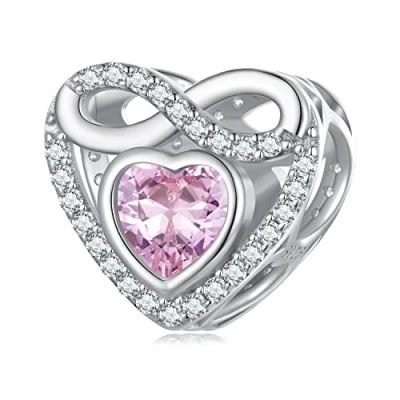 Afbeelding van Hartvormige bedel van 925 sterling zilver voor Pandora armbanden, Zirkonia, Zirkonia