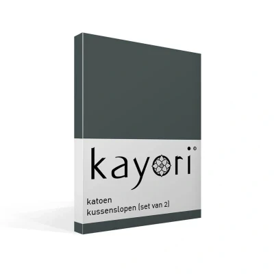 Afbeelding van Kayori Kussensloop Kai 2 stuks 60x70 Antracite 60/70 (Kleur: Antracite)
