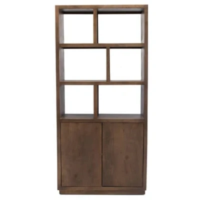 Afbeelding van Giga Meubel Vakkenkast Luxurious Donkerbruin Mangohout 100x45x210cm