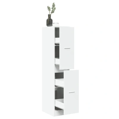 Afbeelding van Apothekerskast 30x41x144,5 cm bewerkt hout wit