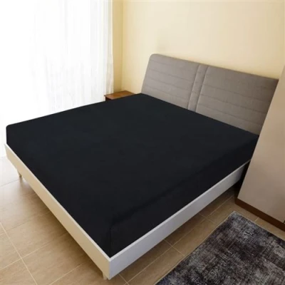 Afbeelding van Hoeslakens 2 st jersey 180x200 cm katoen zwart