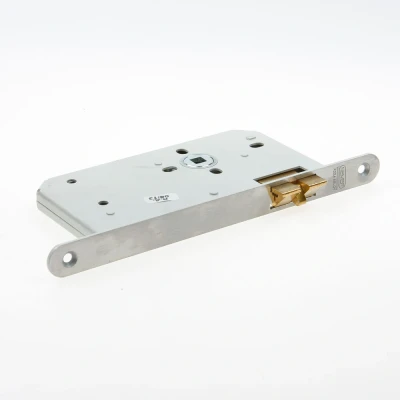 Afbeelding van Nemef 600 insteek loopslot met fluisterschoot doornmaat 60 DR.1+3 voorplaat afgerond RVS