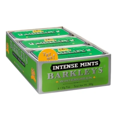 Afbeelding van Barkleys Mints Wintergreen 6 x 50 g intense muntdozen
