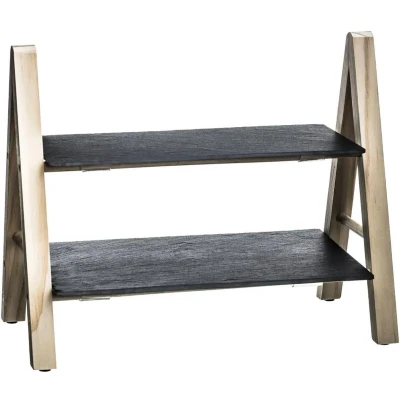 Afbeelding van Secret de Gourmet Borrelplank Hout &amp; Leisteen Zwart/Hout