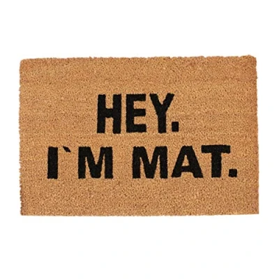 Afbeelding van Relaxdays deurmat I‘M MAT 60 x 40 cm kokosvezels schoonloopmat kokosmat antislip