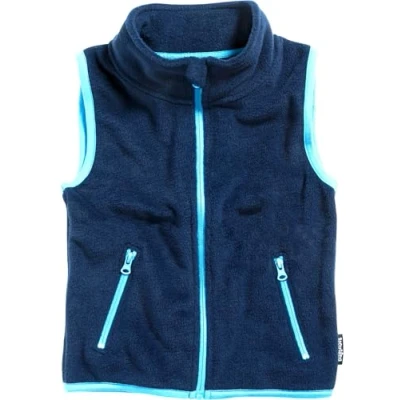 Afbeelding van Playshoes Bodywarmer Fleece Junior Navy/lichtblauw Maat 74