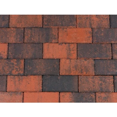 Afbeelding van Betonstraatsteen 21x10,5x8 cm rood/zwart komo