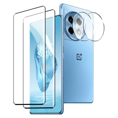 Afbeelding van Rojeuinn OnePlus 12R displaybeschermfolie van gehard glas + 2 stuks beschermfolie voor cameralens, hardheid 9H,