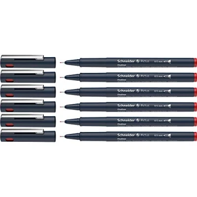 Afbeelding van Schneider Pictus Viltstiften, fijne lijndikte, 0,5 mm, rood, 6 stuks