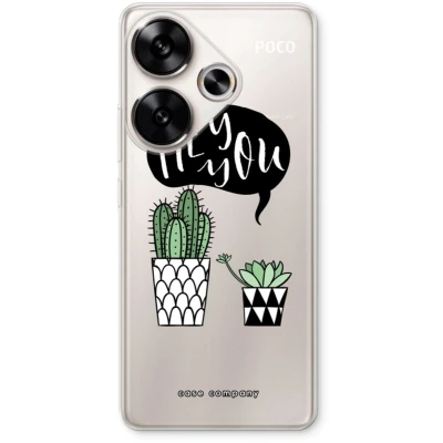 Afbeelding van Case Company® hoesje geschikt voor Xiaomi Poco F6 Hey you cactus Soft Cover Telefoonhoesje Bescherming aan alle Kanten en Schermrand